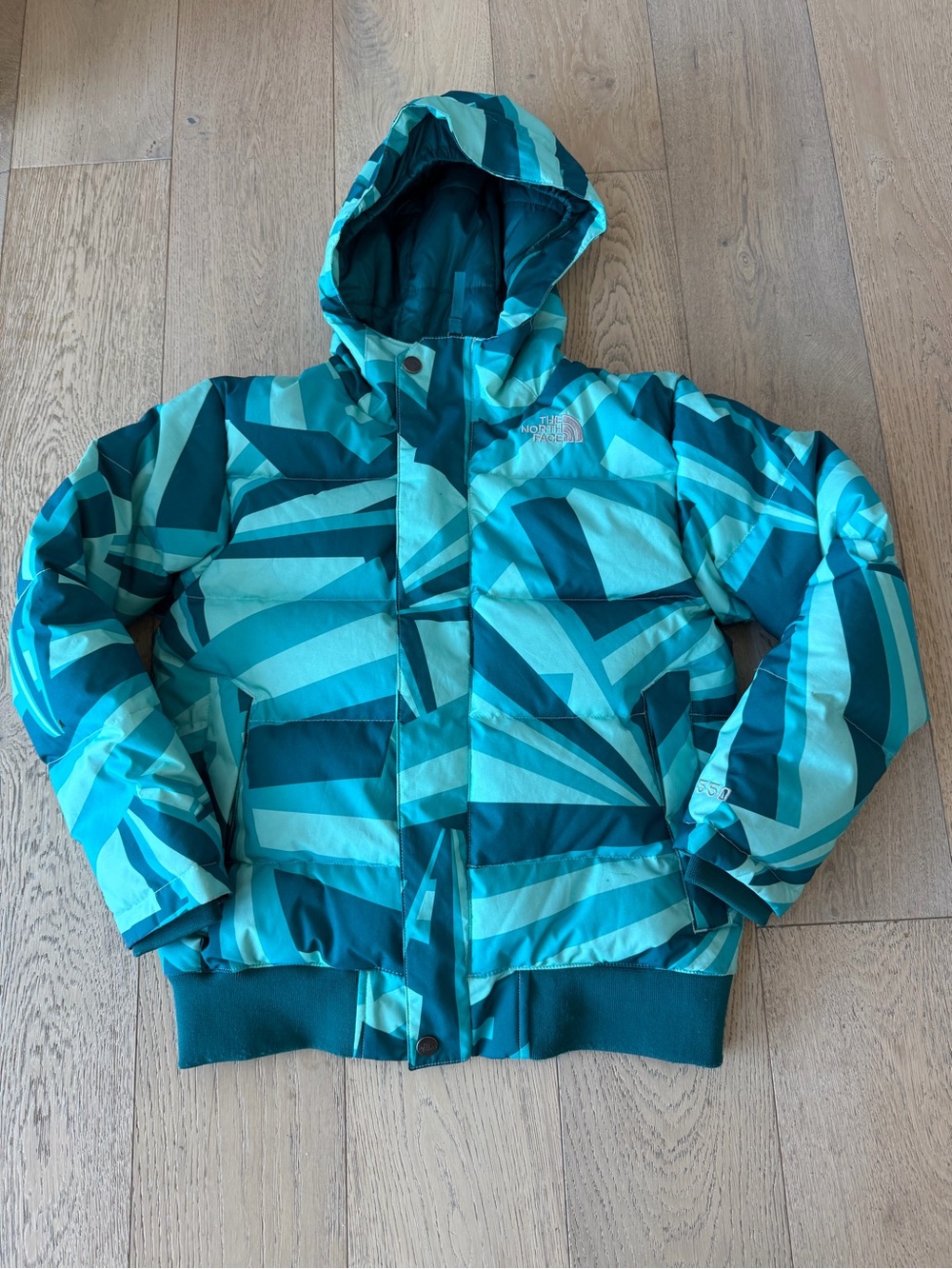 The North Face 550 Girls Down Filled Coat Medium Teal